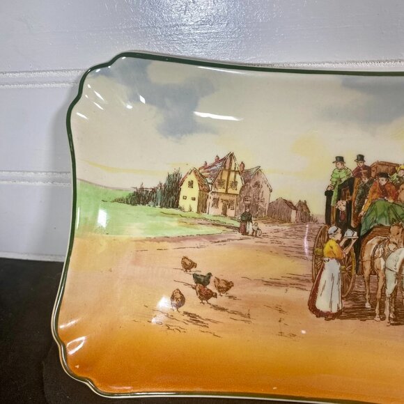 Royal Doulton Old England Decorative Plate, Made in the 40's, D 6393, - Picture 7 of 11